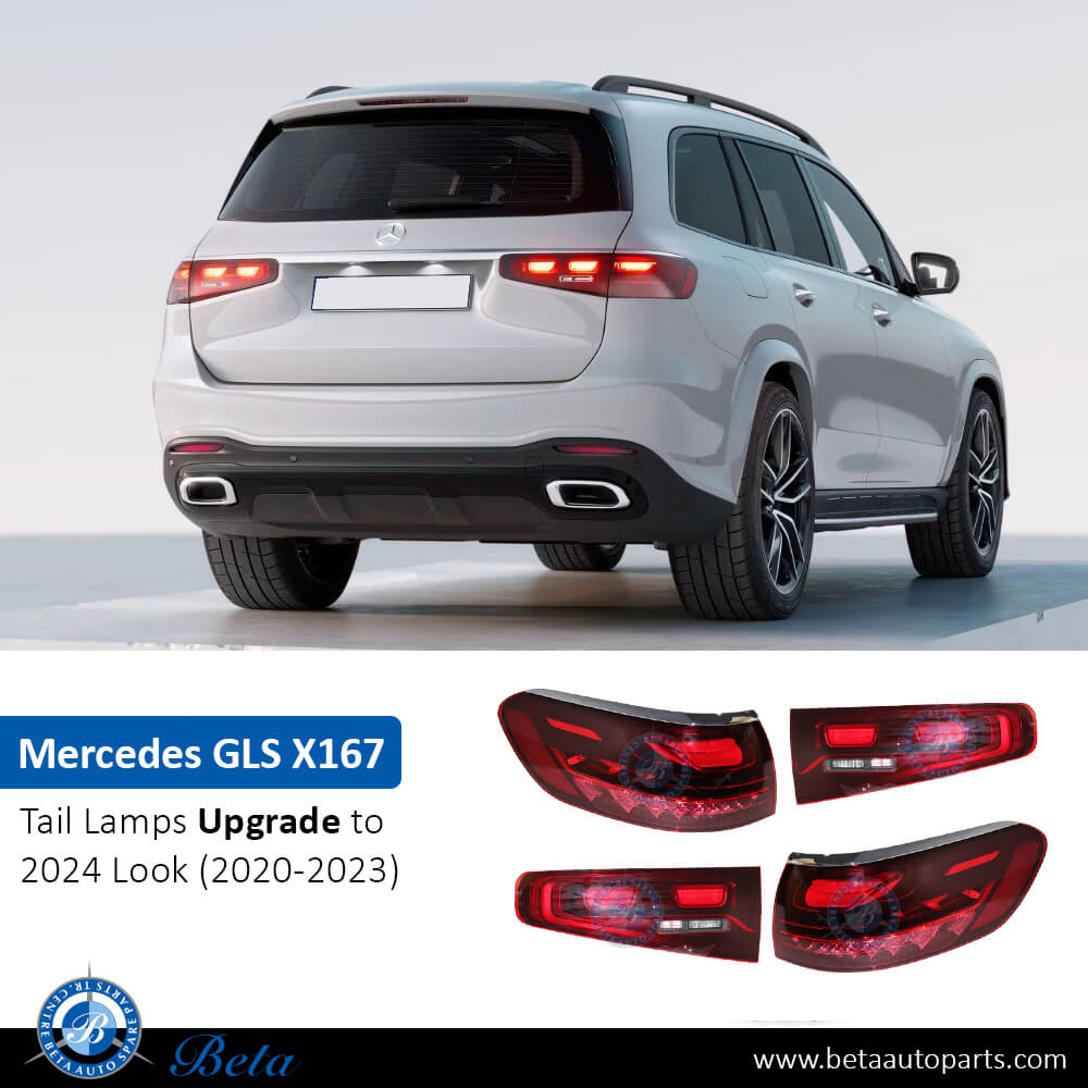 Mercedes GLS-Class X167 (2020-2023), Tail Lamps Upgrade to 2024 Look, China, 1679062507 / 1679062607 / 1679063107 / 1679062607 Mercedes GLS-Class X167 (2020-2023), Tail Lamps Upgrade to 2024 Look, China, 1679062507 / 1679062607 / 1679063107 / 1679062607